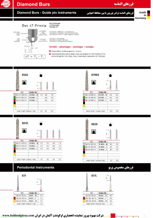 فرز های الماسه تراش توربین با پین محاف