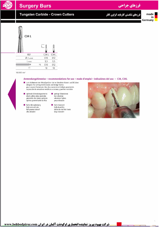 فرزهای تنگستن کار باید جراحی